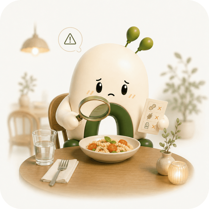 Nomi character checking food allergy risks